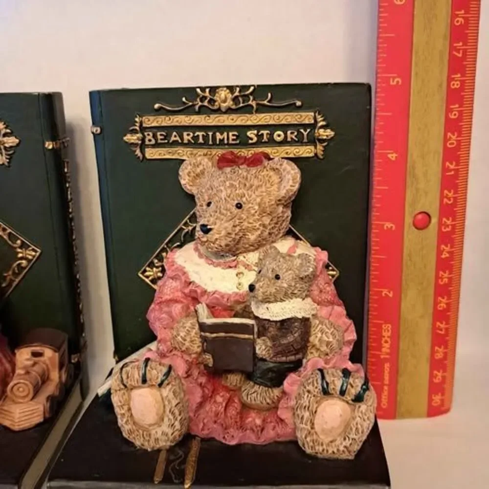 Set of 2 vintage bookends cute bears heavy